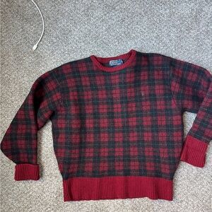 Ralph Lauren Red and Black Checkered Sweater